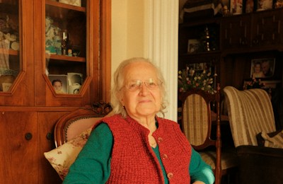 An older woman relaxing at home